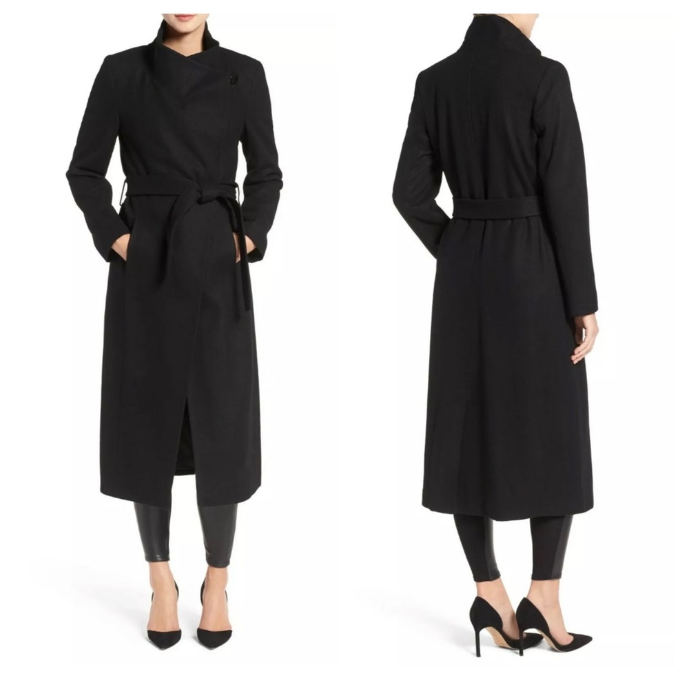 Kenneth Cole Asymmetrical Belted Maxi Coat
